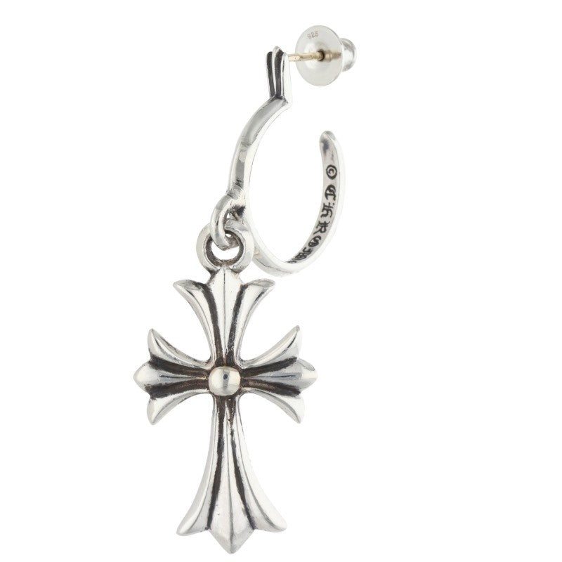Chrome Hearts Tiny CH Cross Hoop Silver Size ONE SIZE