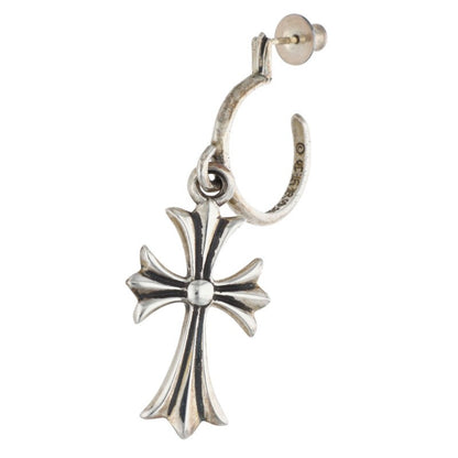 Chrome Hearts Tiny CH Cross Hoop Silver Size ONE SIZE