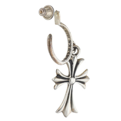 Chrome Hearts Tiny CH Cross Hoop Silver Size ONE SIZE