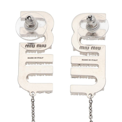 Miu Miu Crystal Logo Earrings Silver (Silver 15.31g)