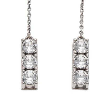 Miu Miu Crystal Logo Earrings Silver (Silver 15.31g)