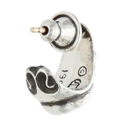Chrome Hearts Curved Teardrop Earring Silver (Silver 2.87g)