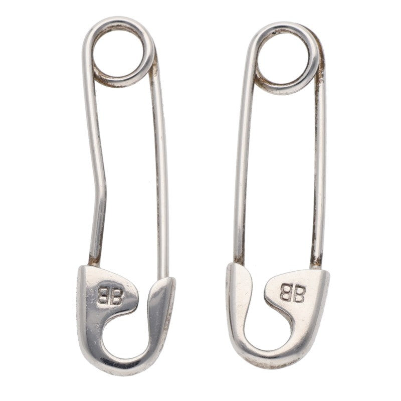 BALENCIAGA Logo Safety Pin Silver Earring Size ONE SIZE