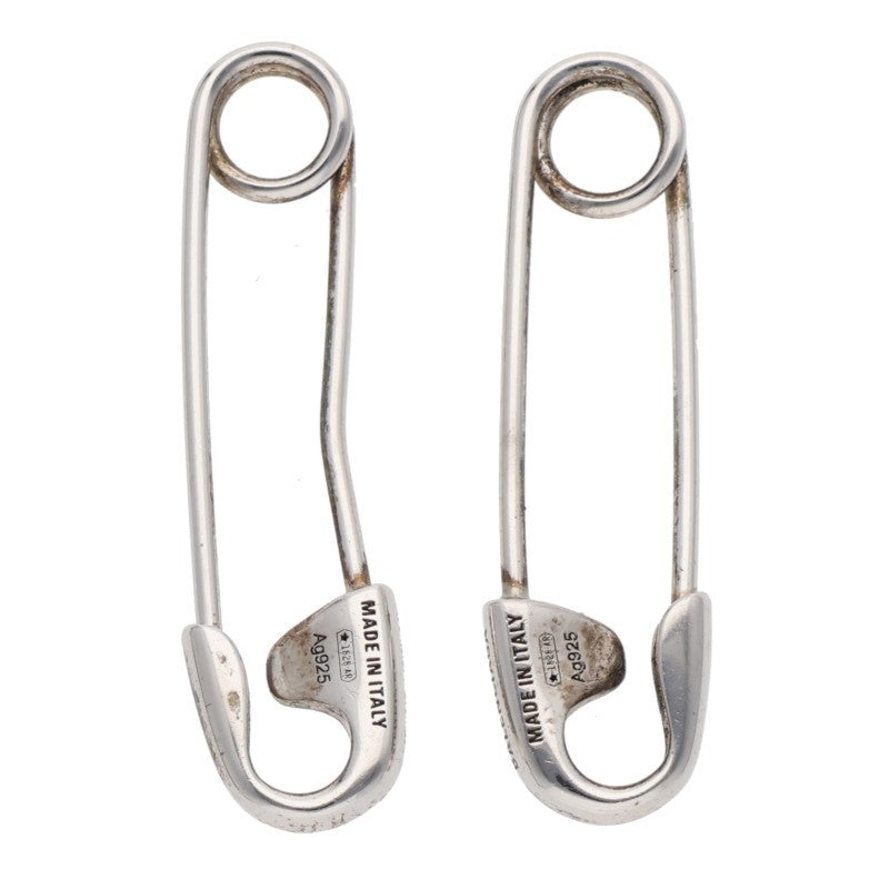 BALENCIAGA Logo Safety Pin Silver Earring Size ONE SIZE