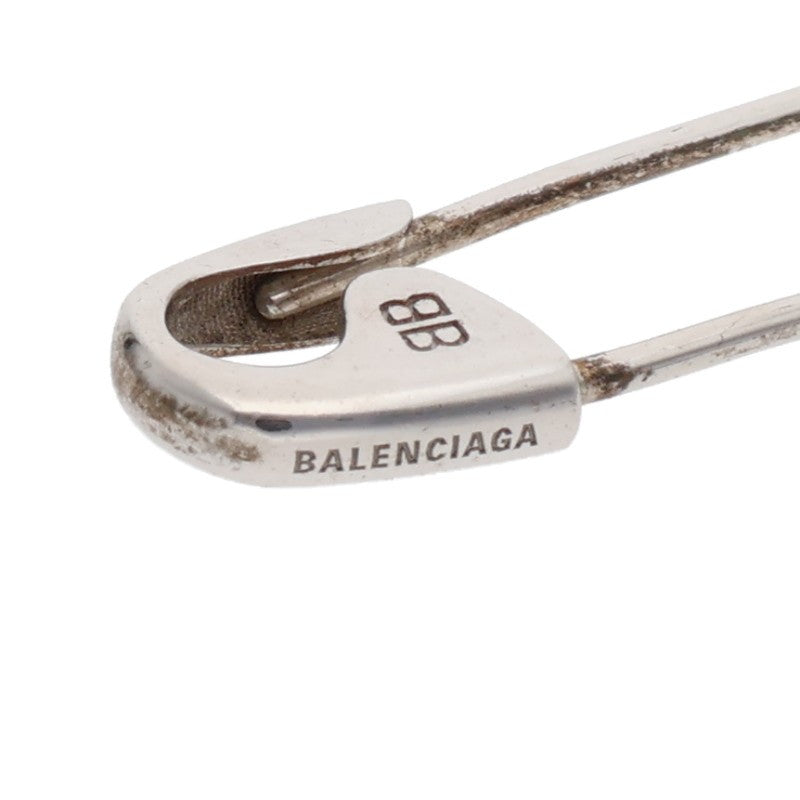 BALENCIAGA Logo Safety Pin Silver Earring Size ONE SIZE
