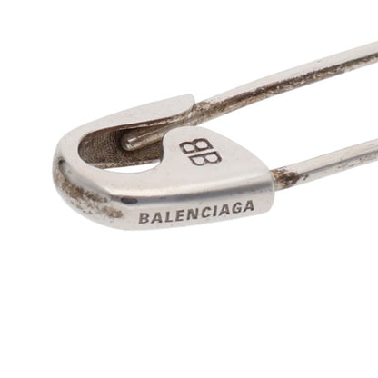 BALENCIAGA Logo Safety Pin Silver Earring Size ONE SIZE