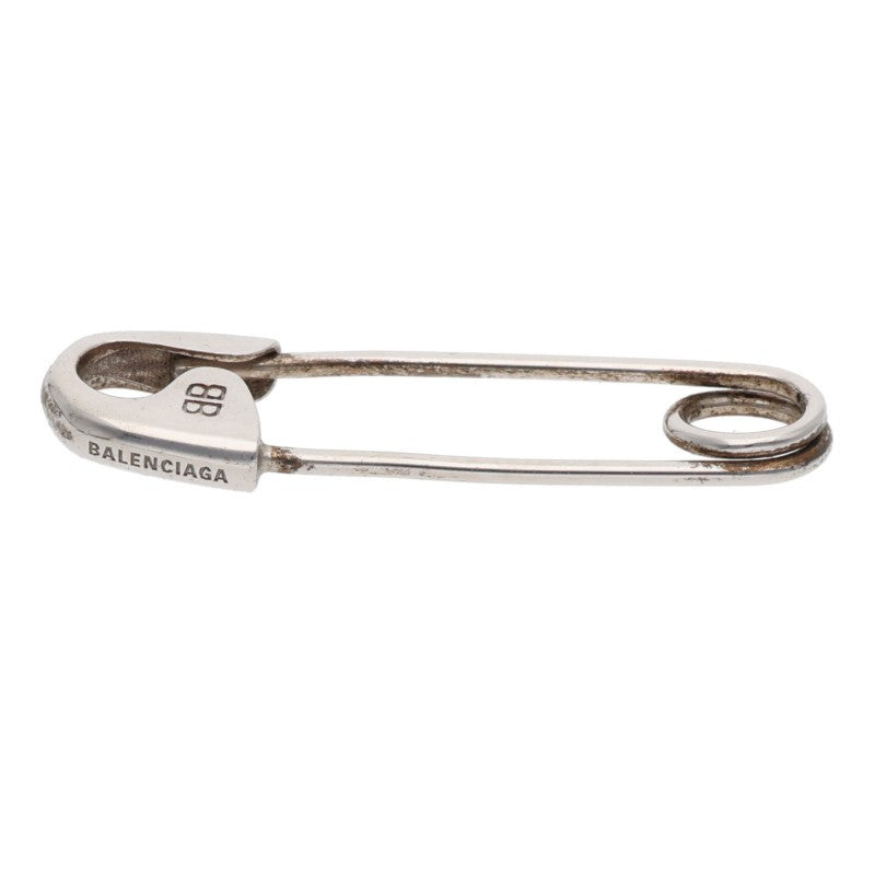 BALENCIAGA Logo Safety Pin Silver Earring Size ONE SIZE