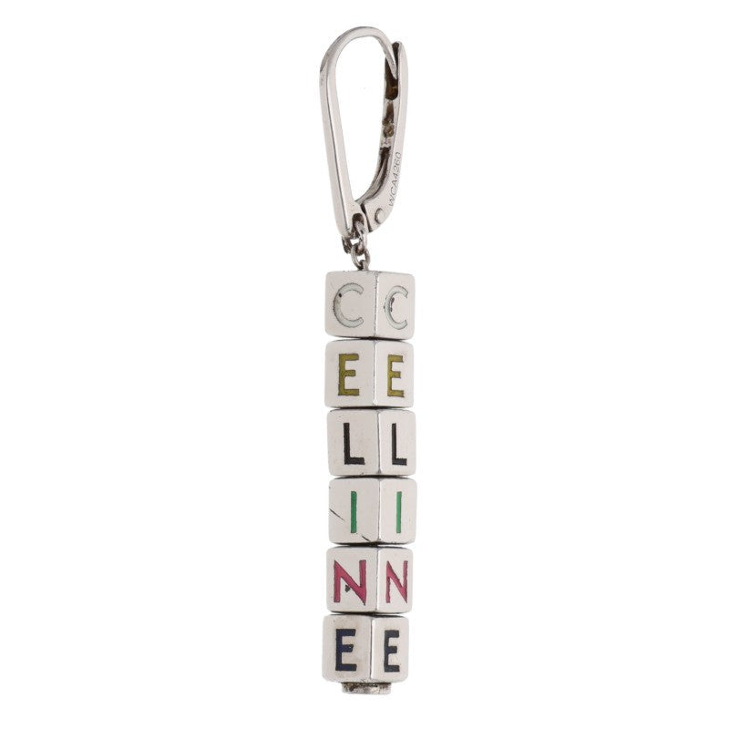 CELINE Logo Cube Earrings Silver Multi Size ONE SIZE