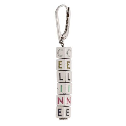 CELINE Logo Cube Earrings Silver Multi Size ONE SIZE