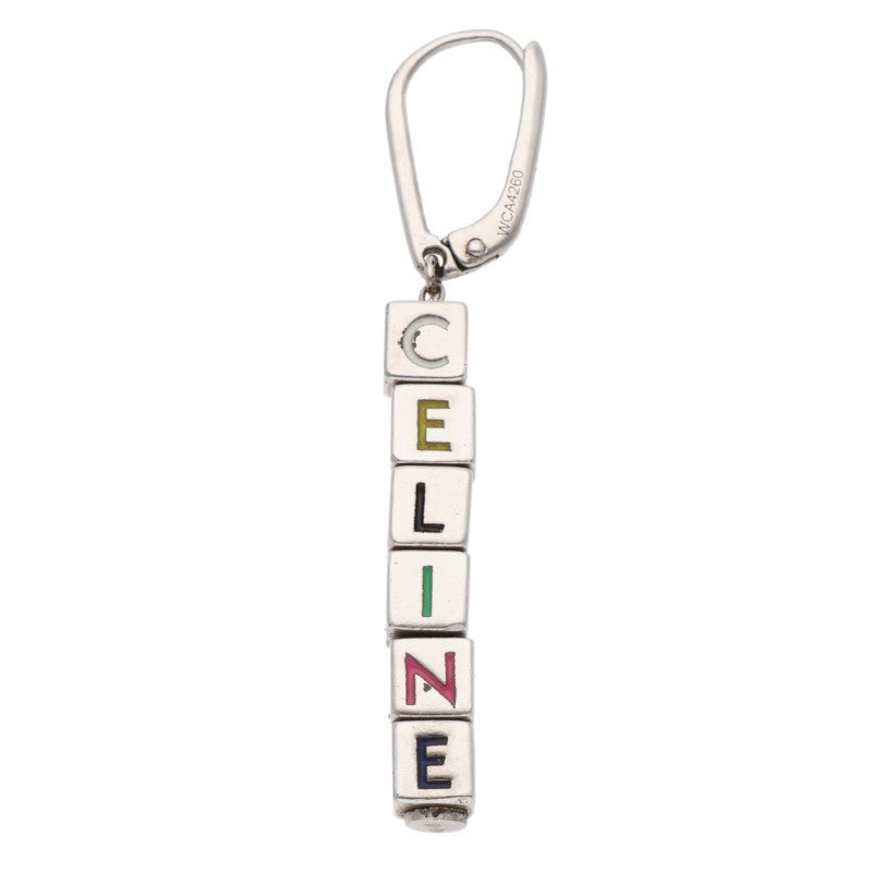 CELINE Logo Cube Earrings Silver Multi Size ONE SIZE