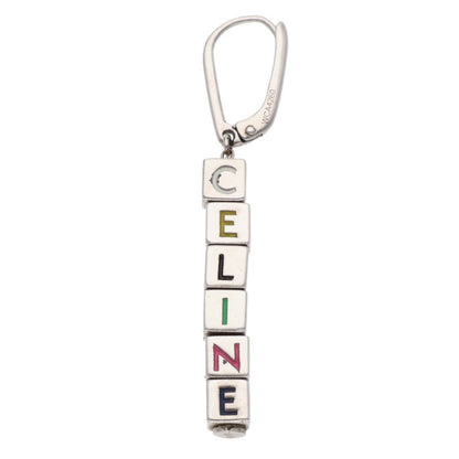 CELINE Logo Cube Earrings Silver Multi Size ONE SIZE