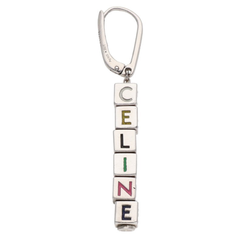 CELINE Logo Cube Earrings Silver Multi Size ONE SIZE