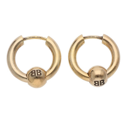 BALENCIAGA Gold Ball Hoop Earrings Pair Size ONE SIZE