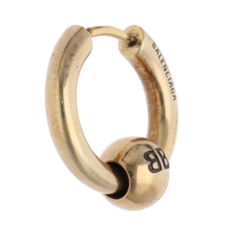 BALENCIAGA Gold Ball Hoop Earrings Pair Size ONE SIZE