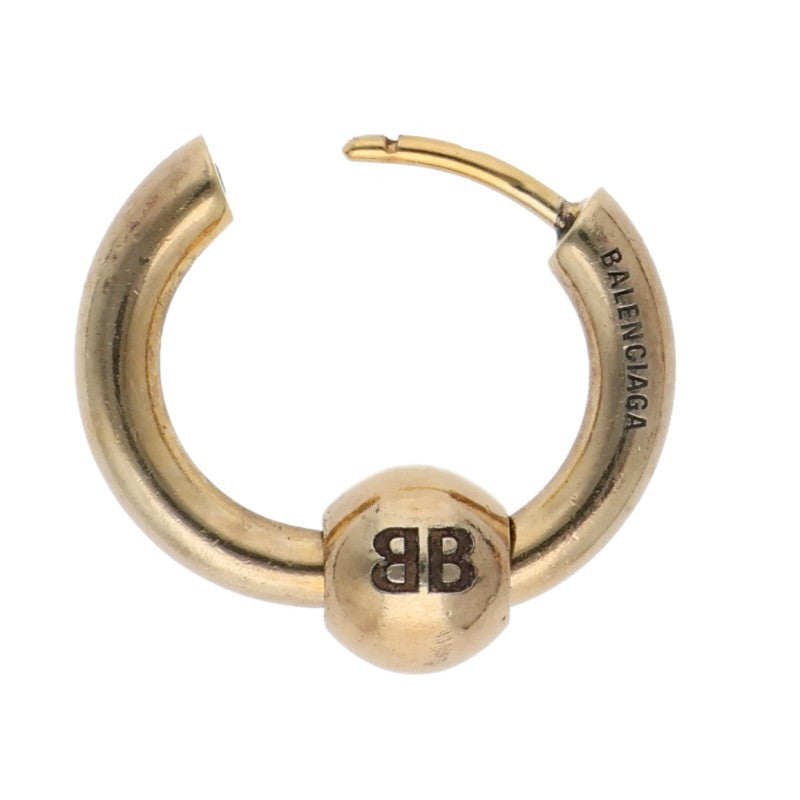 BALENCIAGA Gold Ball Hoop Earrings Pair Size ONE SIZE