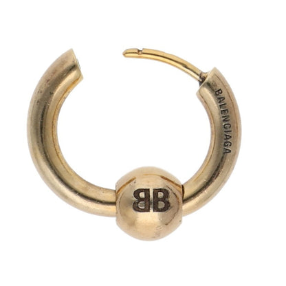 BALENCIAGA Gold Ball Hoop Earrings Pair Size ONE SIZE