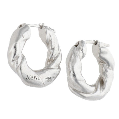 LOEWE Napa Twist Silver Hoop Earrings Size ONE SIZE