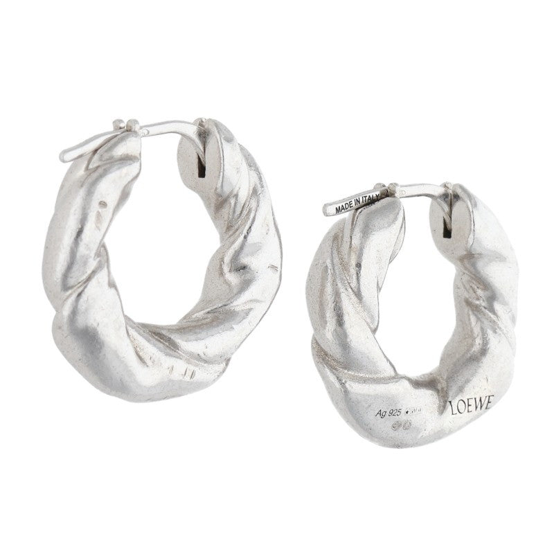 LOEWE Napa Twist Silver Hoop Earrings Size ONE SIZE