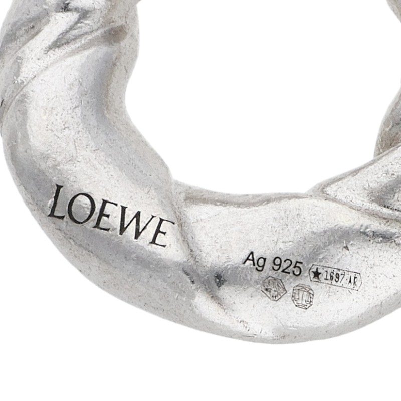 LOEWE Napa Twist Silver Hoop Earrings Size ONE SIZE