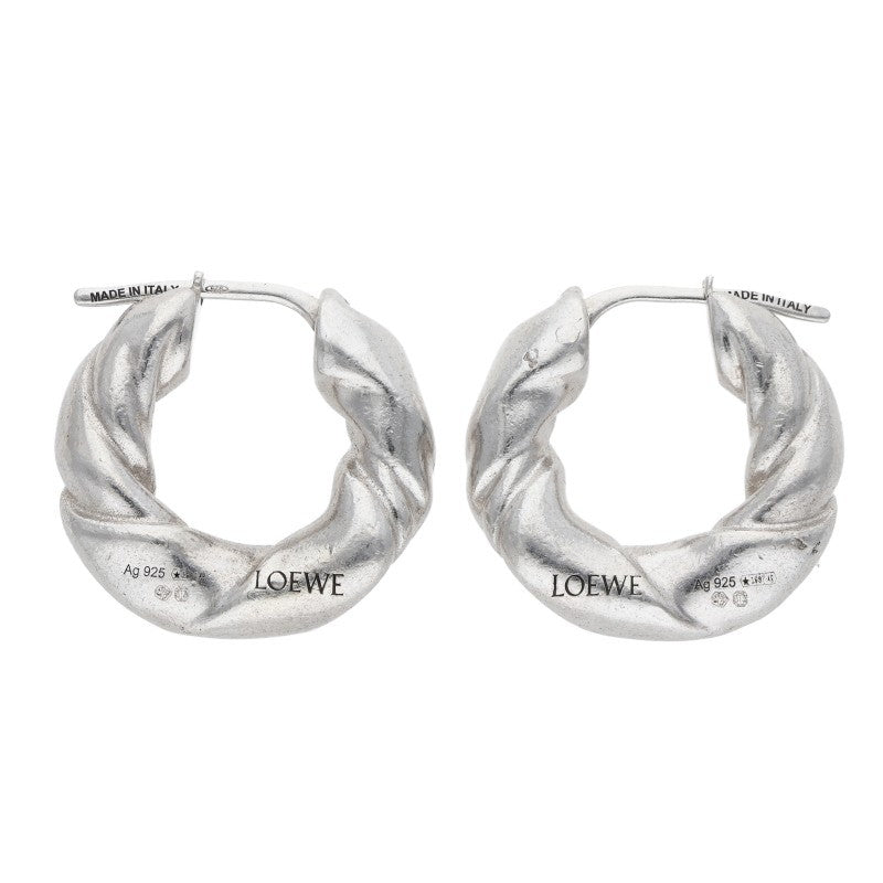LOEWE Napa Twist Silver Hoop Earrings Size ONE SIZE