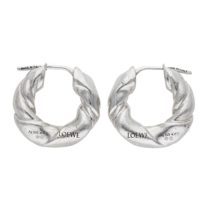 LOEWE Napa Twist Silver Hoop Earrings Size ONE SIZE