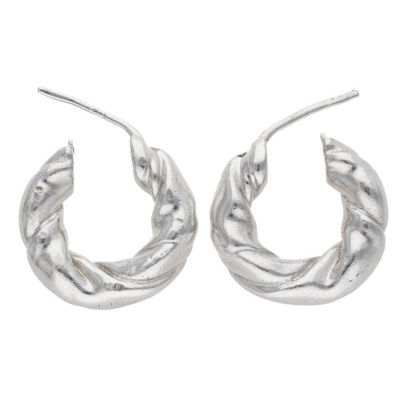 LOEWE Napa Twist Silver Hoop Earrings Size ONE SIZE