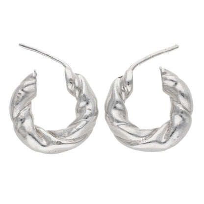 LOEWE Napa Twist Silver Hoop Earrings Size ONE SIZE