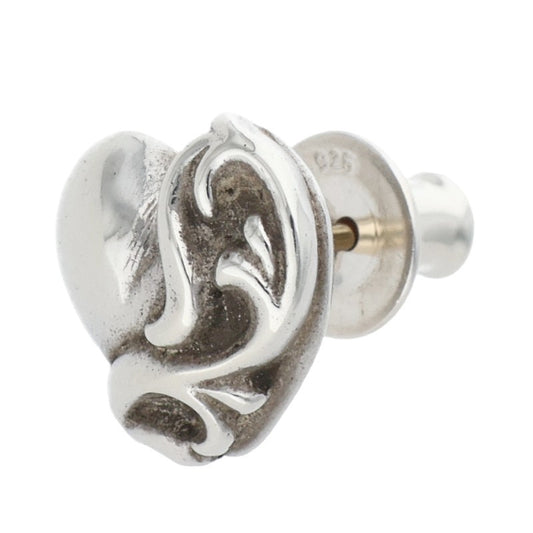 Chrome Hearts Heart Stud Single Earring Silver Size ONE SIZE
