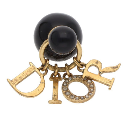 DIOR Black Faux Pearl Logo Drop Earrings Size ONE SIZE