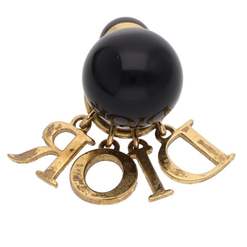 DIOR Black Faux Pearl Logo Drop Earrings Size ONE SIZE
