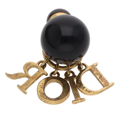 DIOR Black Faux Pearl Logo Drop Earrings Size ONE SIZE Multi