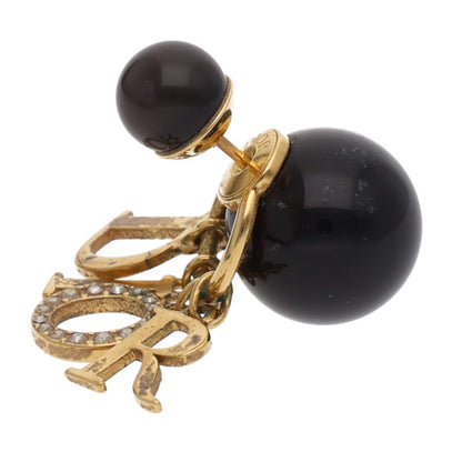 DIOR Black Faux Pearl Logo Drop Earrings Size ONE SIZE Multi