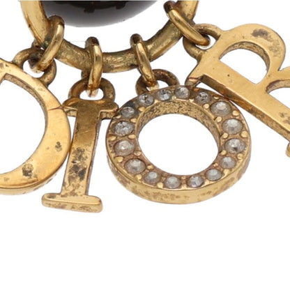 DIOR Black Faux Pearl Logo Drop Earrings Size ONE SIZE Multi
