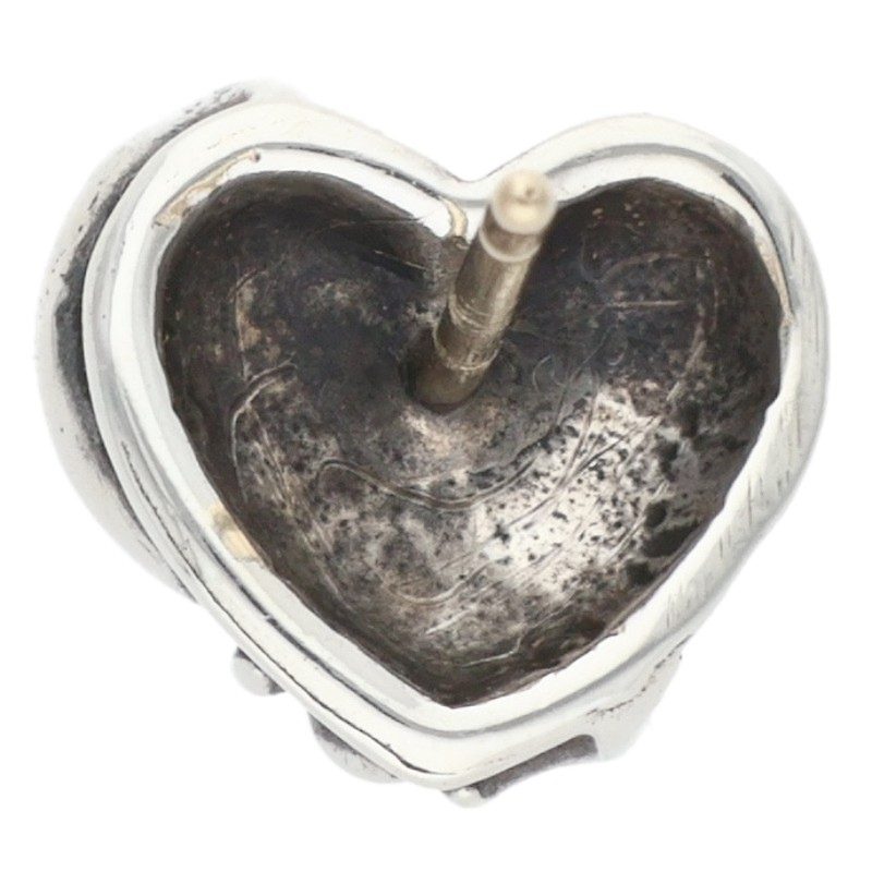 Chrome Hearts STUD HEART Silver Earring Size ONE SIZE