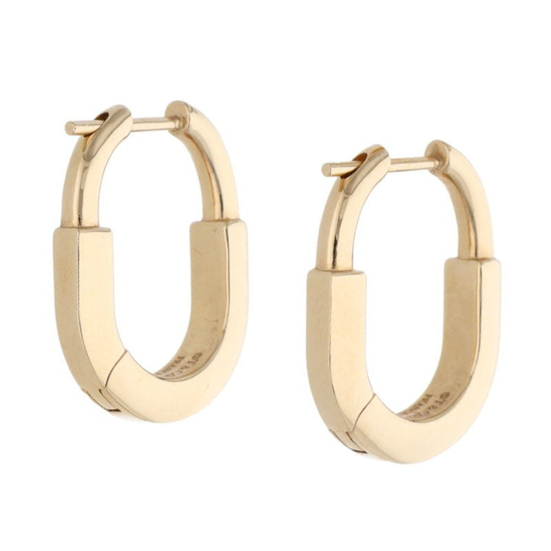 TIFFANY&Co. Lock K18YG Small Diamond Earrings Size ONE SIZE