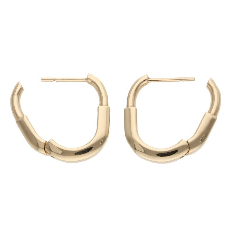 TIFFANY&Co. Lock K18YG Small Diamond Earrings Size ONE SIZE
