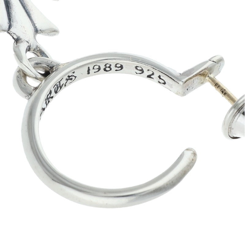 Chrome Hearts Tiny CH Cross Hoop Silver Size ONE SIZE