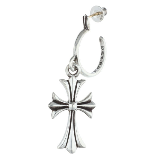 Chrome Hearts Tiny CH Cross Hoop Silver Size ONE SIZE