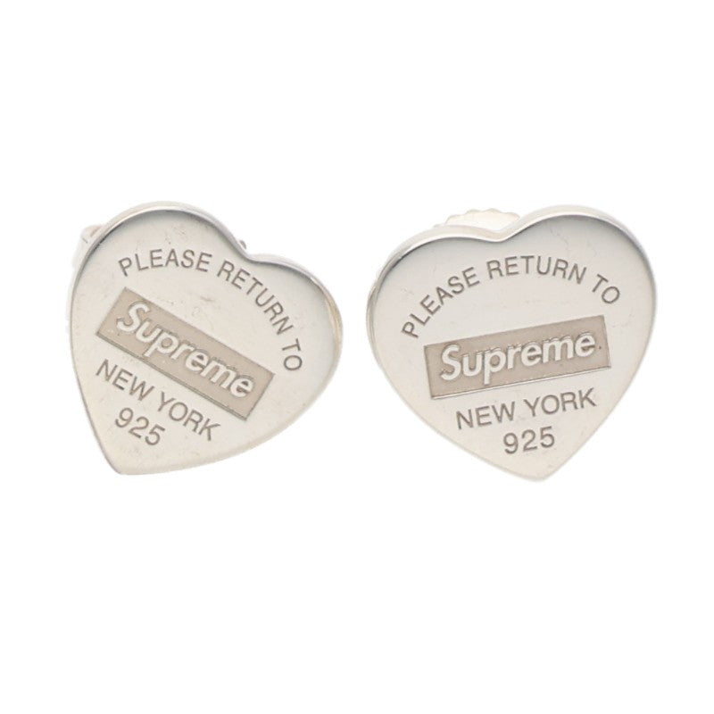 SUPREME Tiffany Heart Earrings Silver Size ONE SIZE