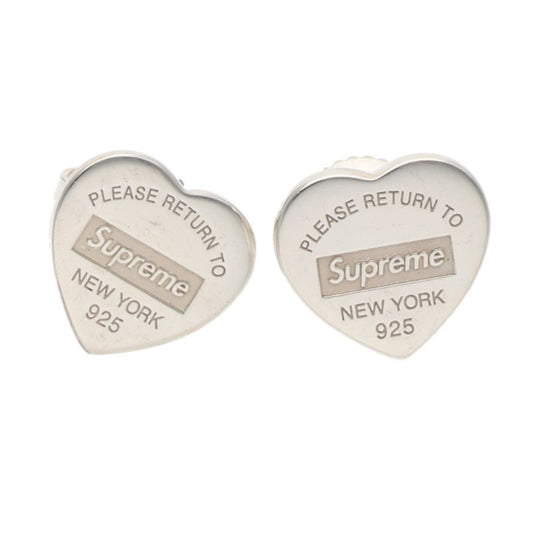 SUPREME Tiffany Heart Earrings Silver Size ONE SIZE