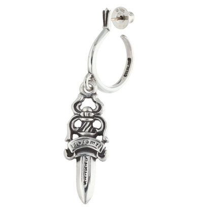 Chrome Hearts #5 Dagger Hoop Silver Earring Size ONE SIZE