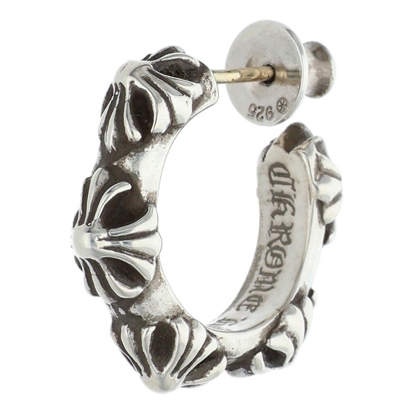 Chrome Hearts Cross Band Hoop Single Earring Size ONE Silver