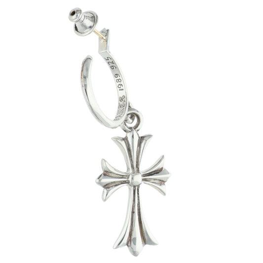 Chrome Hearts Tiny CH Cross Hoop Single Size ONE SIZE Silver