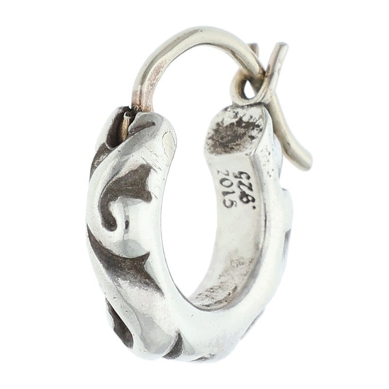 Chrome Hearts Tiny Scroll Hoop Silver Earring Size ONE SIZE