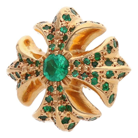 Chrome Hearts 22K #4 CH Plus PAVE Emerald Stud Size ONE SIZE