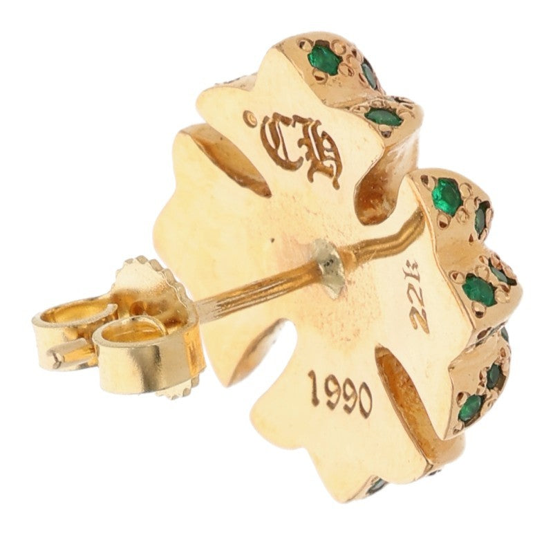 Chrome Hearts 22K #4 CH Plus PAVE Emerald Stud Size ONE SIZE
