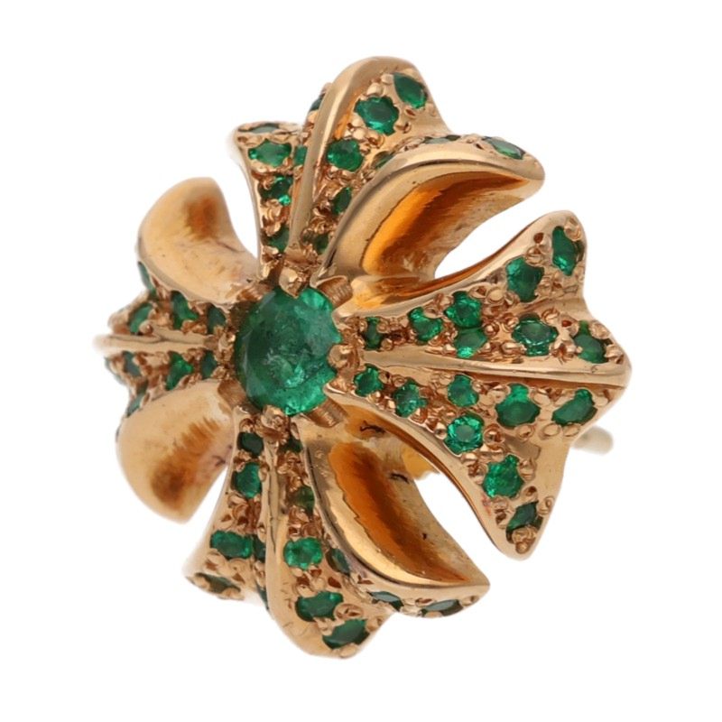 Chrome Hearts 22K Large CH Plus PAVE Emerald Size ONE SIZE