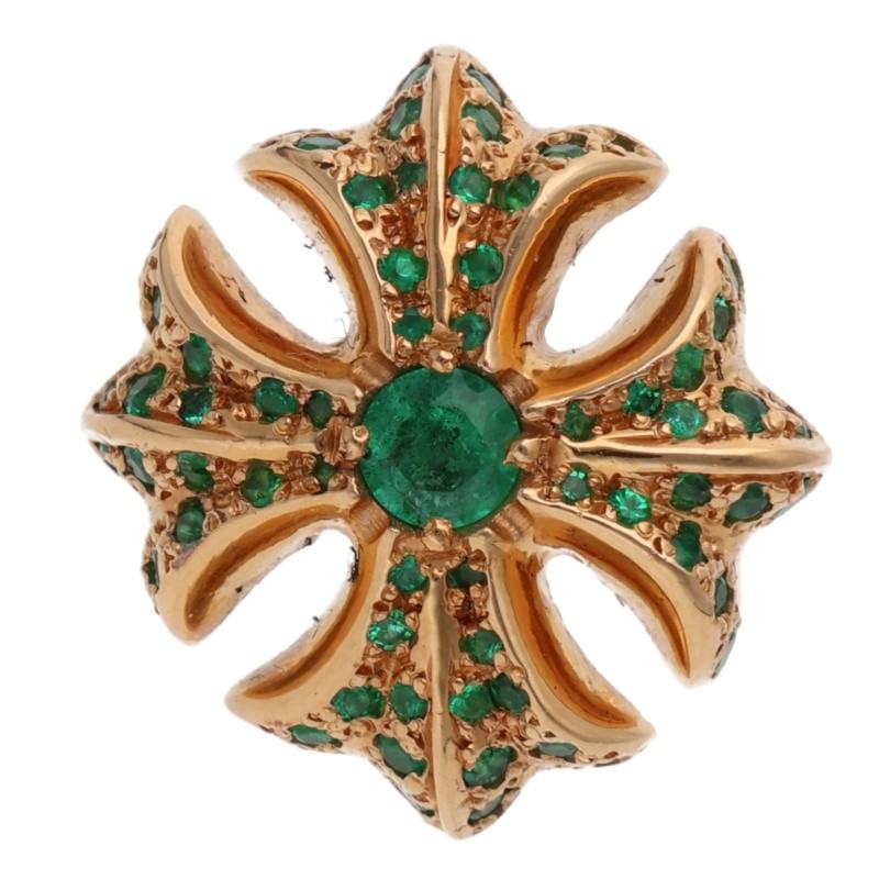 Chrome Hearts 22K Large CH Plus PAVE Emerald Size ONE SIZE