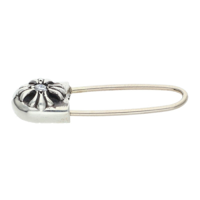 Chrome Hearts ER Safety Pin 1 Diamond Silver Earring