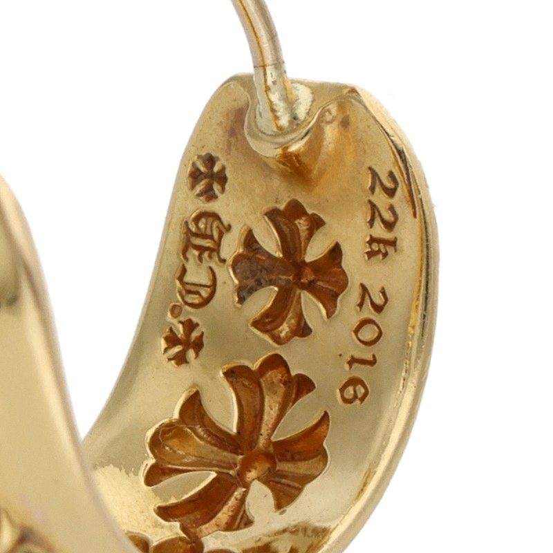 Chrome Hearts 22K Gold CH Wide Single Earring Size ONE SIZE